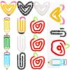AmazingSpark 12 Pcs Back to School Jumbo Teacher Acrylic Paper Clips 4 Inch Paperclip Bookmark Set Teacher Appreciation Gifts Back to School Office Classroom Party Supplies
