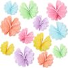 AmazingSpark 12 Pcs Butterfly Tissue Paper Pom Poms 3D Butterfly Birthday Party Decorations 3D Paper Hanging Butterflies for Women Baby Shower Wedding Wall Decor Fairy Tea Party Decorations