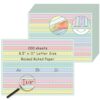 AmazingSpark 200 Sheets Raised Line Handwriting Paper, Colored, 11" x 8.5"