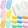 AmazingSpark 24 Pcs Back to School Teacher Gifts Jumbo Acrylic Paper Clips Sunday Appreciation Day Operation Paperclip Bookmark Book Lovers Office Classroom Supplies (Colorful Plaid Style)