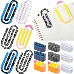 AmazingSpark 36 Pcs Back to School Teacher Gifts Jumbo Acrylic Paper Clips Sunday Appreciation Day Operation Paperclip Bookmark Book Lovers Office Classroom Supplies (Mixed Style)