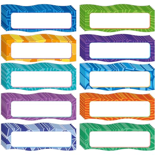 AmazingSpark 50 Pcs Magnetic Name Plates 6'' x 2" Magnetic Dry Erase Labels Desk Name Tags Magnets Reusable Neon Label Strips for Classroom Office Home Whiteboards Refrigerator Locker Shelf Crafts