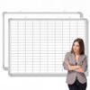 AmazingSpark Lined Whiteboard Blank Grid Aluminum Frame Dry Erase Board Reusable Wall Mounted Board for Scheduling, to Do Lists Weekly Planning Home Work (48 x 36 Inch,Whiteboard with Grid)