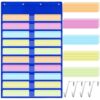 Amazingspark Pocket Chart for Classroom Sentence Strips Teacher Must Haves Large Clear Pocket Charts for Classroom 100 Pcs Colored Sentence Strips for Teacher School or Home Use