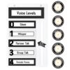 AmazingSpark Voice Level Pocket Chart for Room with 5 Pack LED Puck Lights 24"x 16" Voice Level Chart Set for Bulletin Board Room Management(Polka Dot)