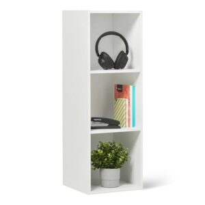 Amazon Basics 3-Cube Bookcase Compatible with Fabric Storage Cube Organizers, Sturdy, Easy to Assemble, White