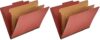 Amazon Basics Classification Folder with Prongs, Pressboard, 2 Dividers, 2-Inch Expansion, Letter Size, Red, Pack of 20, for Organizing Documents
