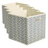 Amazon Basics Collapsible Cube Storage Organizer Bins, 24-Pack, 10.5 x 10.5 x 11 inches, Chevron Grey