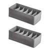 Amazon Basics Deep Drawer Organizer for Clothes, Collapsible Storage Boxes for Socks, Underwear and Baby Items, Set of 4, Gray