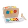 Amazon Basics Musical Pounding Bench With Xylophone and Shape Sorter Educational Toy for Toddlers, Developmental Learning Toy, Age 18M+, Boy Girl Baby, 11.6 x 5.2 x 6.3 inches, Multicolor