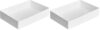 Amazon Basics Rectangular Plastic Desk Organizer with Storage Trays, Accessory Tray, Drawer Organizer, 9.4 x 6.7 x 2 inch, White (Pack of 2)