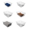 Amazon Basics Wire Storage Baskets for Organizing, Powder-Coated, Rust Resistant with Identification Cards, Black, Pack of 6