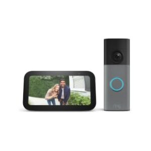 Amazon Echo Show 5 Smart Display with Alexa+ & Ring Battery Doorbell Bundle - 2x Bass, Retinal 2K Video, 6x Enhanced Zoom, Charcoal & Speckled Gray
