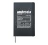 Ambrosia Nutrition Facts Thanksgiving Food Men Women Kids Hardcover Journal, Black