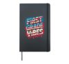American FIRST GRADE VIBES Teacher I Teach USA Future Heroes Hardcover Journal, Black