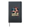 American GAME ON PRESCHOOL School Soccer Bruh We Back First Hardcover Journal, Black