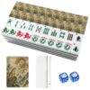 American Mahjong Tile Set Tiger Confronting Green Chinese Dragon Traditional Mountain Landscape 166 Acrylic Mahjong Tiles 1.4" Large Mahjong Game Set with Bag and Accessories for Gift Travel Party