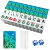 American Mahjong Tile Set Turquoise Crystal Clear Ocean Water Sunlight Reflections Underwater 166 Acrylic Mahjong Tiles 1.4" Large Mahjong Game Set with Bag and Accessories for Gift Travel Party