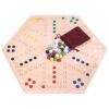 AmishToyBox.com Wahoo Marble Board Game Set, 16" Wide, Maple Wood, Double-Sided