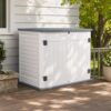 Amopatio Premium Resin Outdoor Storage Shed, 35 Cu Ft, White