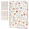 AmorBeBe Spiral Notebook Lined for Women & Men, 100 GSM thick 140 Pages, Bible Verse Notebook for Bible study A5 size with Back Pocket (Flower)
