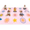 Amoreopia Kids Classroom Rug, 7.6' x12' Classroom Carpet with 24 Seating Spots, Classroom Area Rug for Preschool, Non-Slip Backing Easy to Clean Daycare Rug for Kindergarten, Homeschool & Playroom