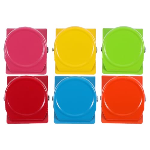 Amosfun Refrigerator Clips Small 6pcs Fridge Magnets Metal Magnetic Featuring Reliable Note and Photo Holders Colorful Sturdy Magnet Clips for Organizing Lockers and Refrigerators
