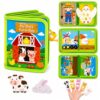 AMOSTING Montessori Busy Book for Toddlers 1-3, Busy Board Activities, Fine Motor Skills & Sensory Play, Farm Quiet Book, Travel Toy for Kids