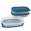 AMPPBI Food Storage Container Set, 1 Gallon Meal Prep Containers, 3 Pack Microwave Freezer Dishwasher Safe Plastic Kitchen Organizers for Takeout