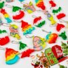 AMUHUA Christmas Party Favors for Kids - 24 Pack Mini Pop Fidget Keychain with Gift Cards for Toddler Kids Classroom Gifts Stocking Stuffers Treats