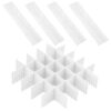 AMUSLESUR Adjustable Plastic DIY Drawer Dividers Organizer Sub-grid Design 12pcs White, Freely Combinable for Multiple Compartments for Socks and Vanity Drawer Storage