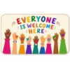Amylove 17 x 29 Inch Door Mat for Classroom Elementary, Classroom Welcome Mat, Colorful Boho Diversity Hands Door Rug for Preschool, Kindergarten & Daycare Non Slip Indoor Outdoor Entryway Rug