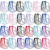 Amylove 24 Pcs Clear Backpack bulk for Stadium Events Heavy Duty PVC Transparent Bookbag for College Workplace Security (17 Inches,Vivid Colors)