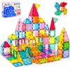 Anbalulu 182PCS Magnetic Tiles, Large Castle Building Blocks for Kids