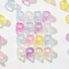 ANCADN 30pcs Large Letter Beads Random Acrylic P Letter Beads Large Hole Bead Assorted Colors Alphabet for Keychain Decorations Hanging Charms Necklace Bracelet DIY Jewelry Making(abtmc-P)