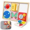 Ancaixin 6-in-1 Montessori Busy Board for 1 Year Old, Magnetic Sensory Toys