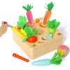 Ancaixin Montessori Toys for 1 Year Old, Magnetic Wooden Toys for 12 Months Boys and Girls, Educational Carrot Toy for Toddlers, Shape Sorting Matching Puzzle for Kids 1 2 3, Birthday Easter Gifts