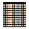 ANCOMEDO Hundred Pocket Chart with 100 Pockets and 150 Pieces Boho Double-Sided Number Cards,Number 1-100 Pocket Chart for Students Classroom Home Counting and Organizer (Black-100 Pockets)