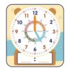 ANCOMEDO Large 12" Magnetic Writable Dry Erase Teaching Clock with Cute Style, Teaching Demonstration Clock for Kids Learning Practice Time for Home School Classroom Supplies (12" x11"-Beige)
