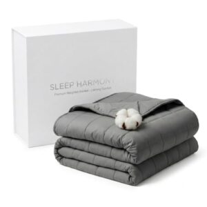 AN Cooling Weighted Blankets (5 lbs, 41” x 60”) Heavy Blanket for Adult, Premium Cotton with Natural Glass Beads (41''x60'' 5 lbs)