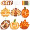 Aneco 24 Sets DIY Fall Football Suncatchers Craft Kit, Fall Tissue Paper Sign Art Crafts Hanging Decor Window Stained Glass Effect for Thanksgiving Party Supplies Holiday Home Activities Party Favors