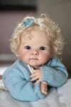 Angelbaby Reborn Baby Dolls Full Vinyl Silicone Body Baby 18 Inch Realistic Newborn Baby Doll Anatomically Correct Girl with Blond Hair Real Lifelike Babys Dolls with Accessories, Muñecas Reborn