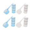 Angoily 4 Sets Plastic Measuring Spoons Set with Graduated Mixing Cups for Labs and Resin Mixing, Precision Measurement, Easy Sterilization, Autoclavable Measuring Device