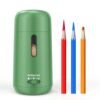 Aniborsa Automatic Electric Pencil Sharpener - Auto Feed, Auto Stop & Auto Eject, Rechargeable for Classroom, Home, School, Office, Green