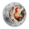 Animal Art Chicken Painting Kitchen Timers Loud Alarm Magnetic Timer