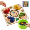 Animal Color Sorting Learning Toys – Wooden Hedgehog Fine Motor Game