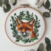 Animal Fox Cross Stitch Kits for Beginners Adults,11 CT Patterns Dimensions Embroidery Kits Arts Craft Kits, Home Decor 13.7 x 13.7in,35x35cm（616 A