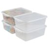 Aninhao 14 QT Clear Storage Bins With Lids, 4 Packs Food Storage Organizer