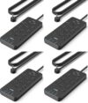 Anker Power Strip with 2100J Surge Protector, Outlet Extender, 5ft Extension Cord with Multiple Outlets, 12 AC, 2 USB A,1 USB C Port for 20W, Home Office, Dorm Room Essentials, TUV Listed (Pack of 4)