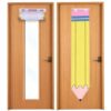 Anmrept 2PCS Classroom Door Window Pencil Curtains Back to School Decoration Pencil Cover for Window Covering for Kindergarten Daycare Primary Teacher Office Door Decor Kindergarten Daycare
